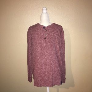 Red PD&C long sleeve button T-shirt